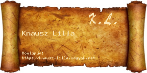 Knausz Lilla névjegykártya